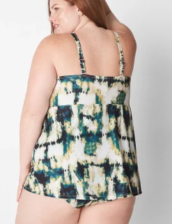 Swim Tops^Lane Bryant Underwire Swim Tankini Top Pebbles