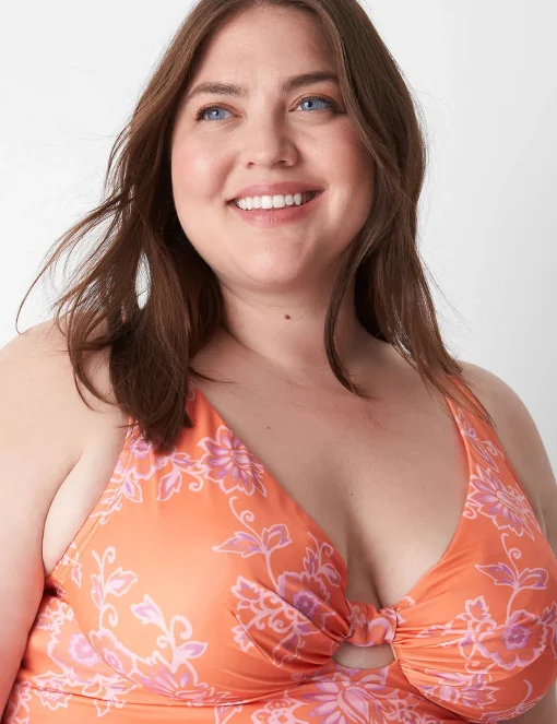 Swim Tops^Lane Bryant Underwire Swim Tankini Top Nectarine Floral