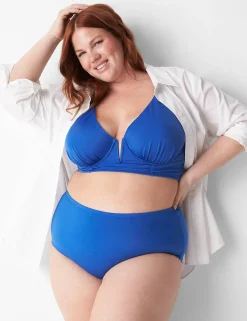 Swim Tops^Lane Bryant Underwire V-Wire Bikini Swim Top Beaucoup Blue