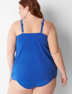 Swim Tops^Lane Bryant Underwire V-Wire Swim Tankini Top Beaucoup Blue