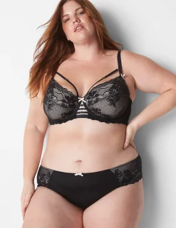 Sexy Bras^Lane Bryant Unlined Curvy Balconette Bra Black