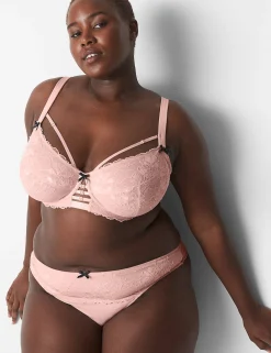Sexy Bras^Lane Bryant Unlined Curvy Balconette Bra Parisian Pink