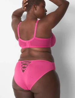 Sexy Bras^Lane Bryant Unlined Curvy Balconette Bra Pink Yarrow