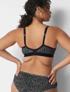 Sexy Bras^Lane Bryant Unlined High Apex Bra Grey Animal