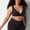 No-Wire Bras And Bralettes^Lane Bryant Unlined High Apex Bralette Black