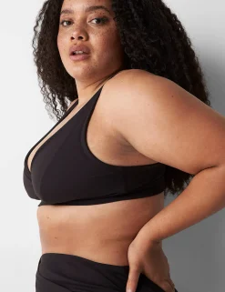No-Wire Bras And Bralettes^Lane Bryant Unlined High Apex Bralette Black