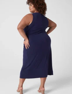 Casual^Lane Bryant V-Neck Side-Cutout Midi Dress Maritime Blue