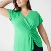 Knit Tops^Lane Bryant V-Neck Side-Twist Top Island Green