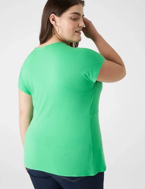 Knit Tops^Lane Bryant V-Neck Side-Twist Top Island Green