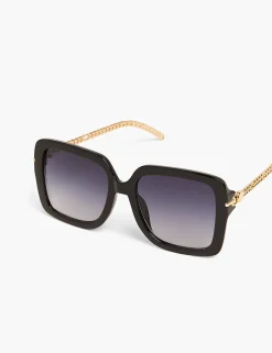 Sunglasses^Lane Bryant With Gold Chain Side Oversize Black