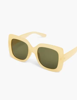 Sunglasses^Lane Bryant Yellow Oversized Square Sunglasses Honey Yellow